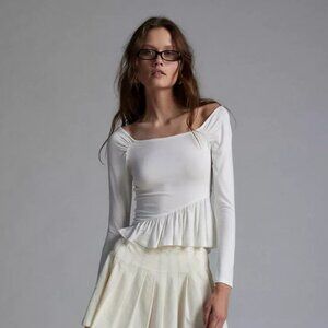 Urban Outfitters Kimchi Blue Aliza Spliced Long Sleeve Tee Size Large New NWT